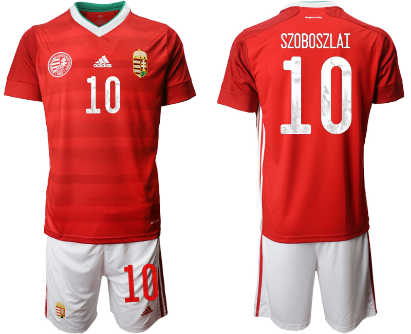 Cheap Men 2021 European Cup Hungary red home 10 Soccer Jersey